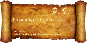 Patocskai Ilona névjegykártya