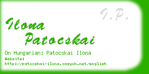 ilona patocskai business card